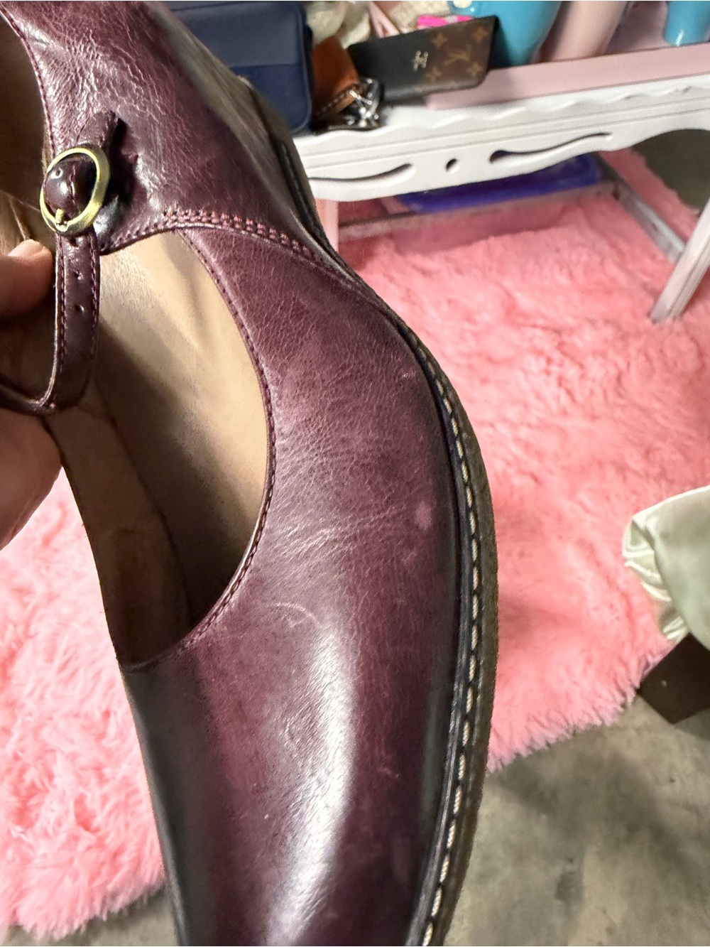 Dansko Mary Jane Wedge Pumps in Wine - Picture 7 of 10